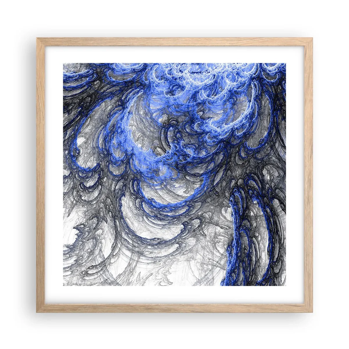 Poster in cornice rovere chiaro - La nascita dell'onda - 50x50 cm