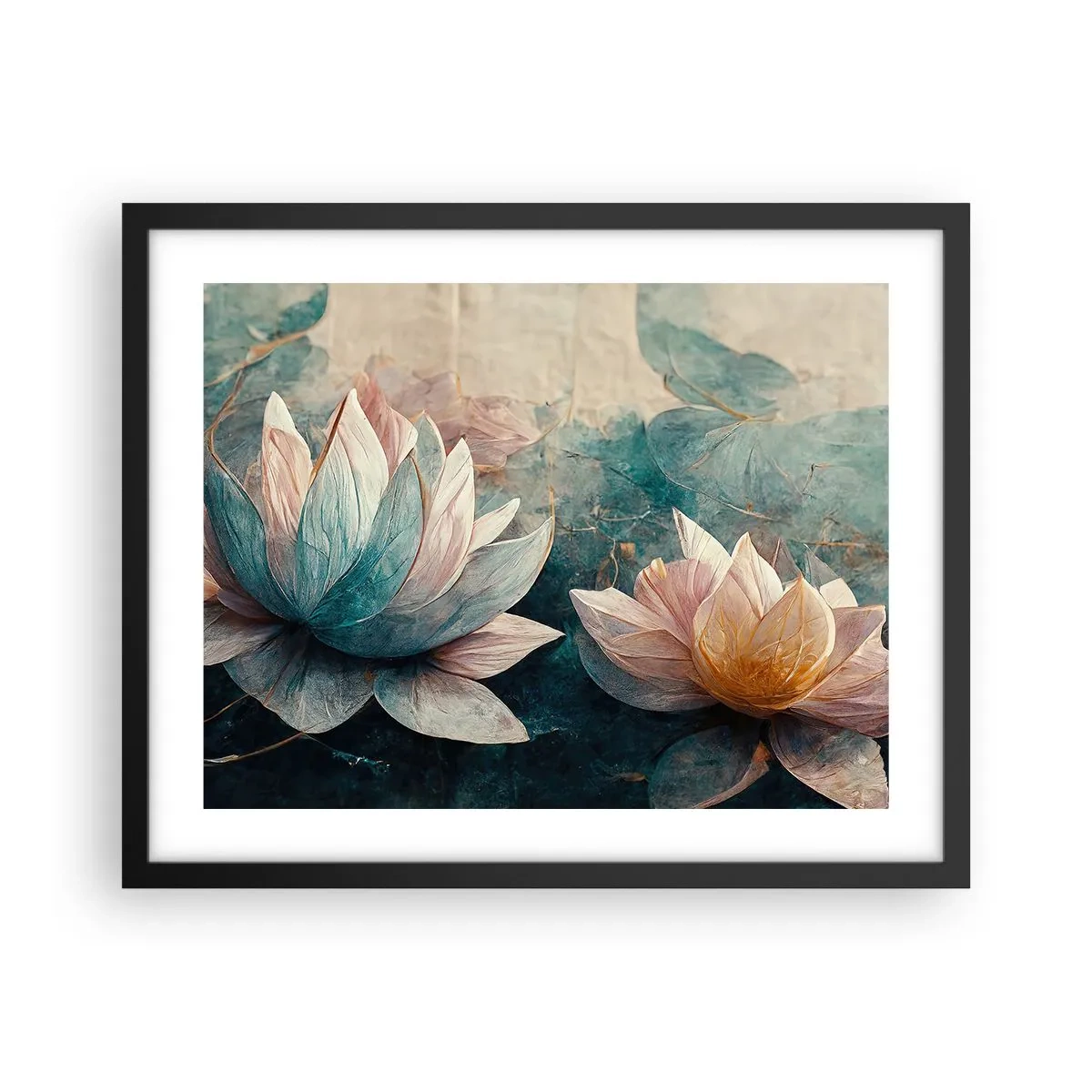 Poster in cornice nera - Le stelle del lago - 50x40 cm