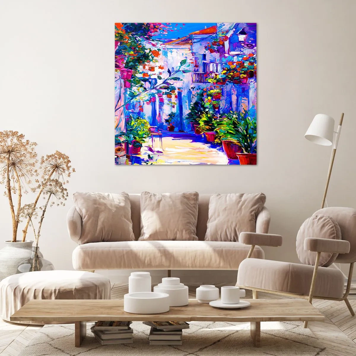 Quadro su tela - Stampe su Tela - Impressionismo: stradina italiana - 40x40 cm
