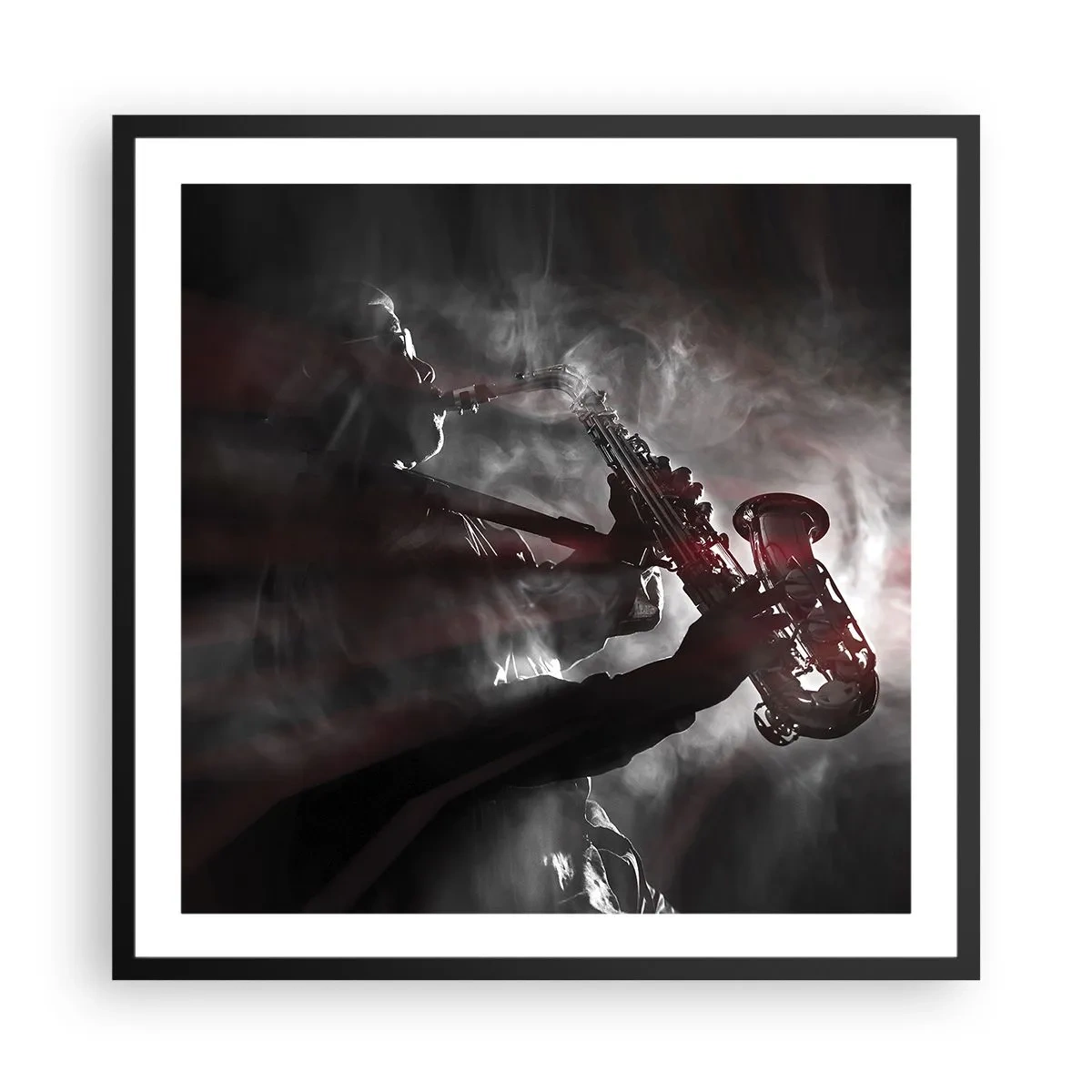 Poster in cornice nera - Nei fumi del jazz - 60x60 cm