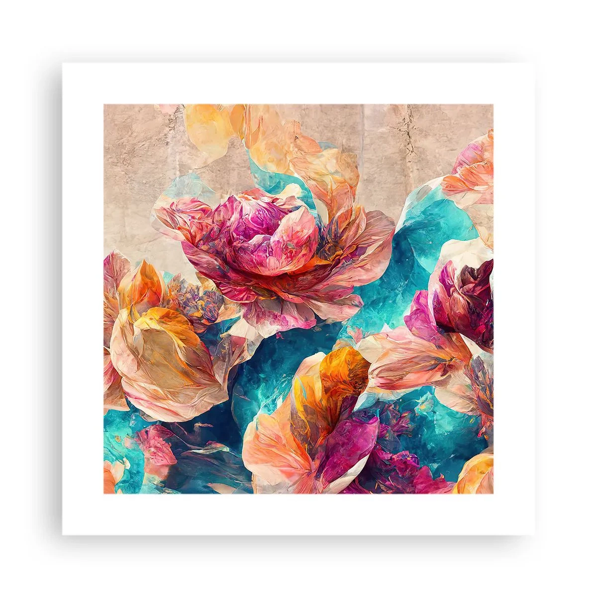 Poster - Lo splendore colorato del bouquet - 40x40 cm