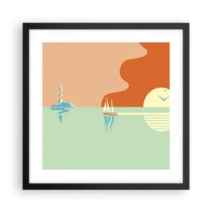 Poster in cornice nera - Ideale paesaggio marittimo - 40x40 cm