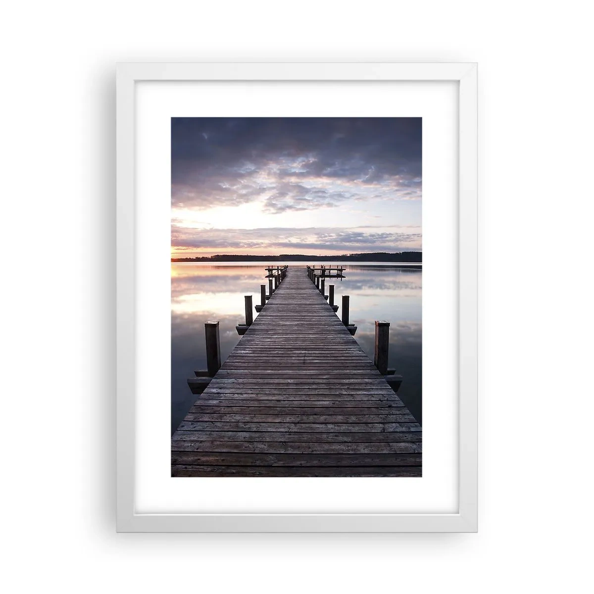 Poster in cornice bianca - Il silenzioso confine del giorno e della notte - 30x40 cm
