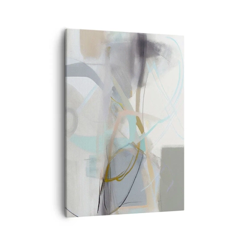 Quadro su tela - Stampe su Tela - Astrazione pastello con linee delicate - 50x70cm - Astrazione nebulosa - Decorazione murale moderna per soggiorno e camera da letto ARTTOR