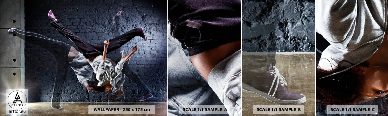 Campione Di Fotomurale Standard Eco - Eroe di strada - Danza, Persone, Ballerino - 100x30 cm