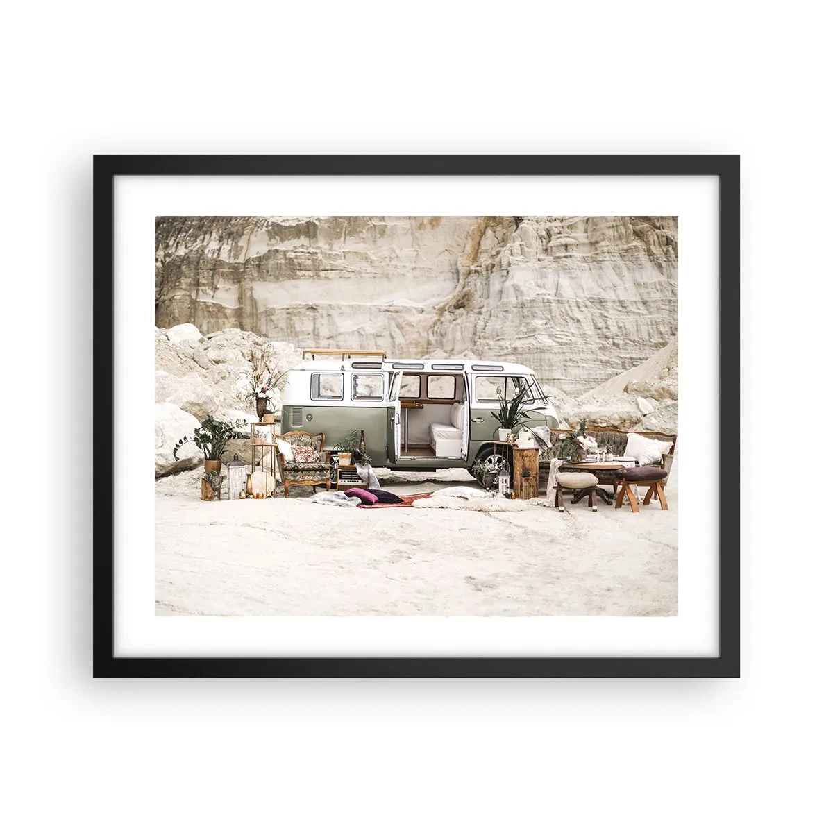 Poster in cornice nera - è tempo di viaggiare - 50x40 cm