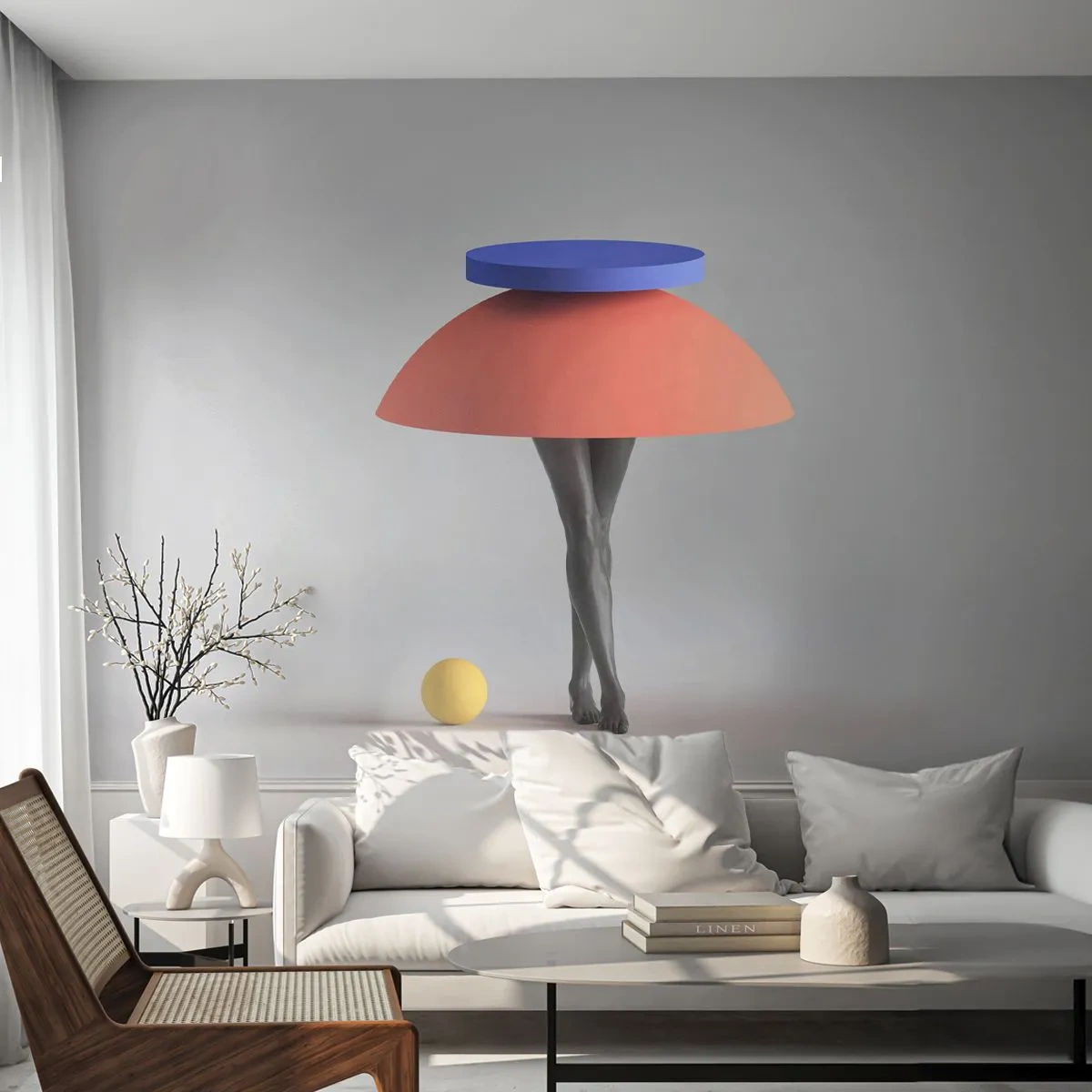 Fotomurali Autoadesivo Deluxe Sticker - Composizione surrealista - 3D, Gambe, Forme - 250x175 cm