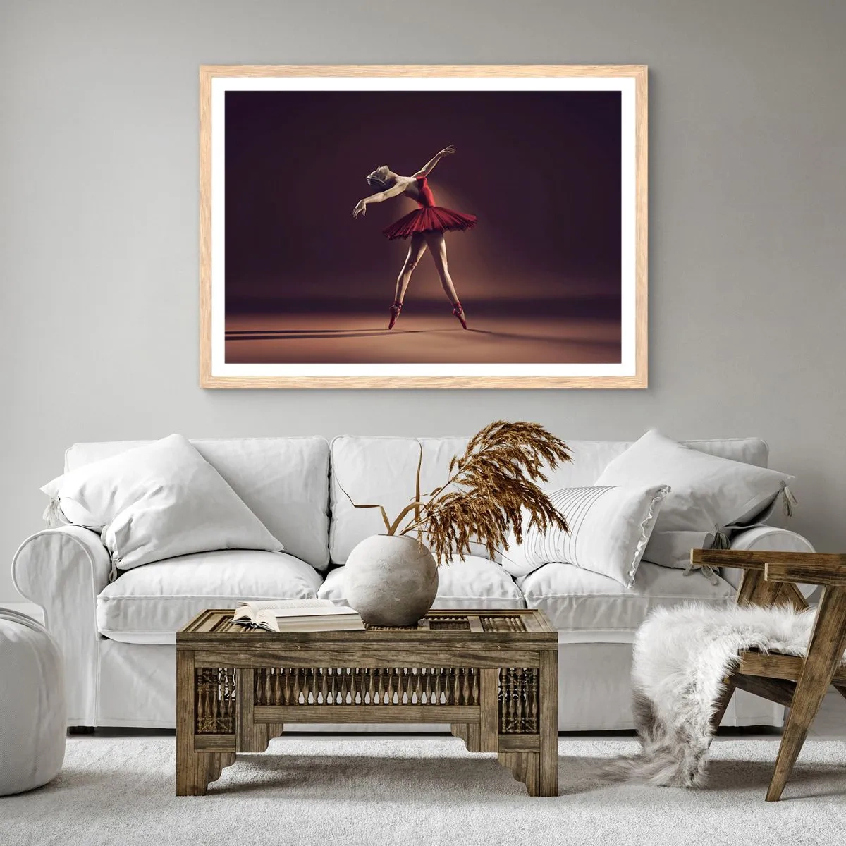 Poster in cornice rovere chiaro - Prima ballerina - 100x70 cm