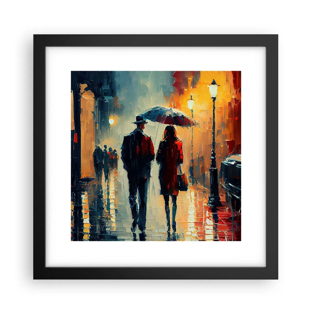 Poster in cornice nera - Love story cittadina - 30x30 cm