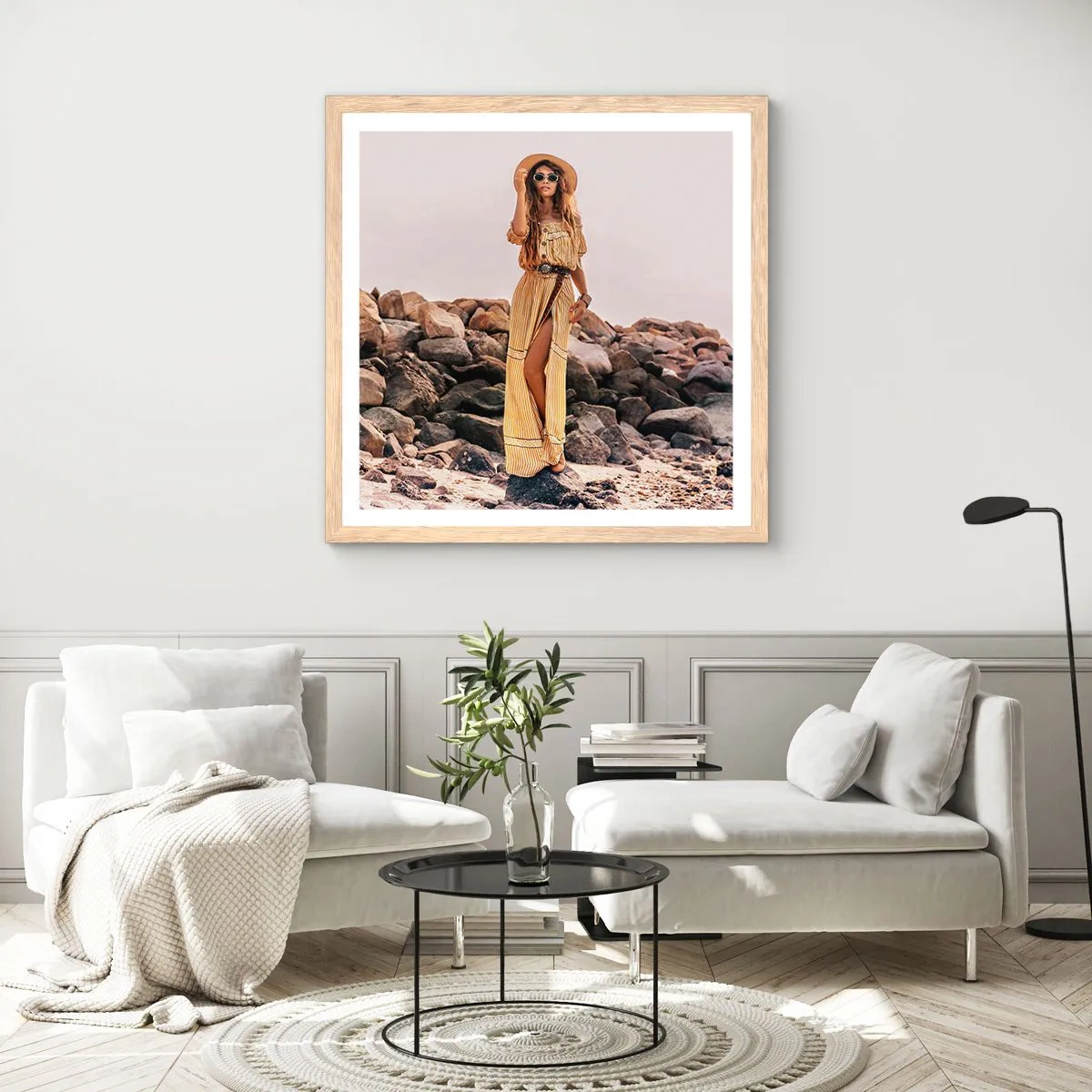 Poster in cornice rovere chiaro - La magia delle pietre - 60x60 cm