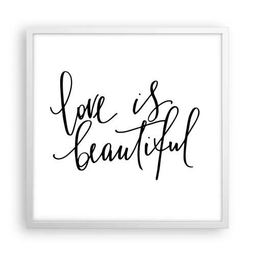 Poster in cornice bianca - Leggi e ripeti - 50x50 cm