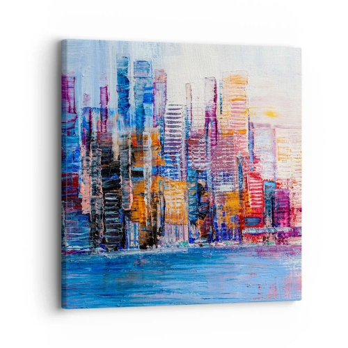Quadro su tela - Stampe su Tela - Metropoli gioiosa - 30x30 cm