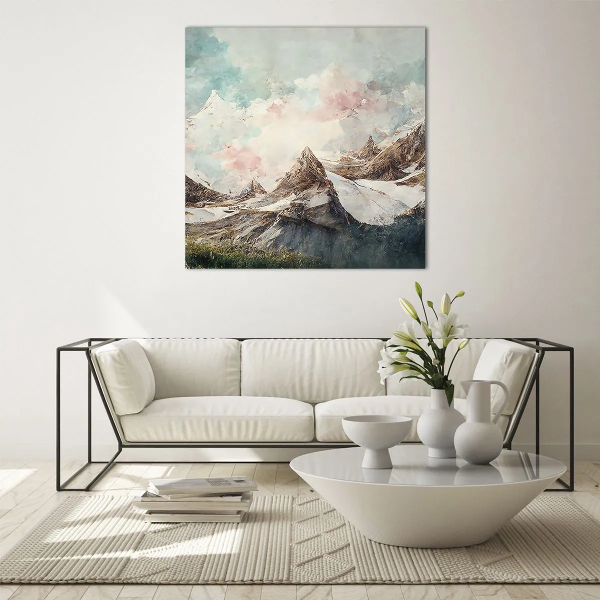 Quadro su vetro - Lame di roccia - 30x30 cm