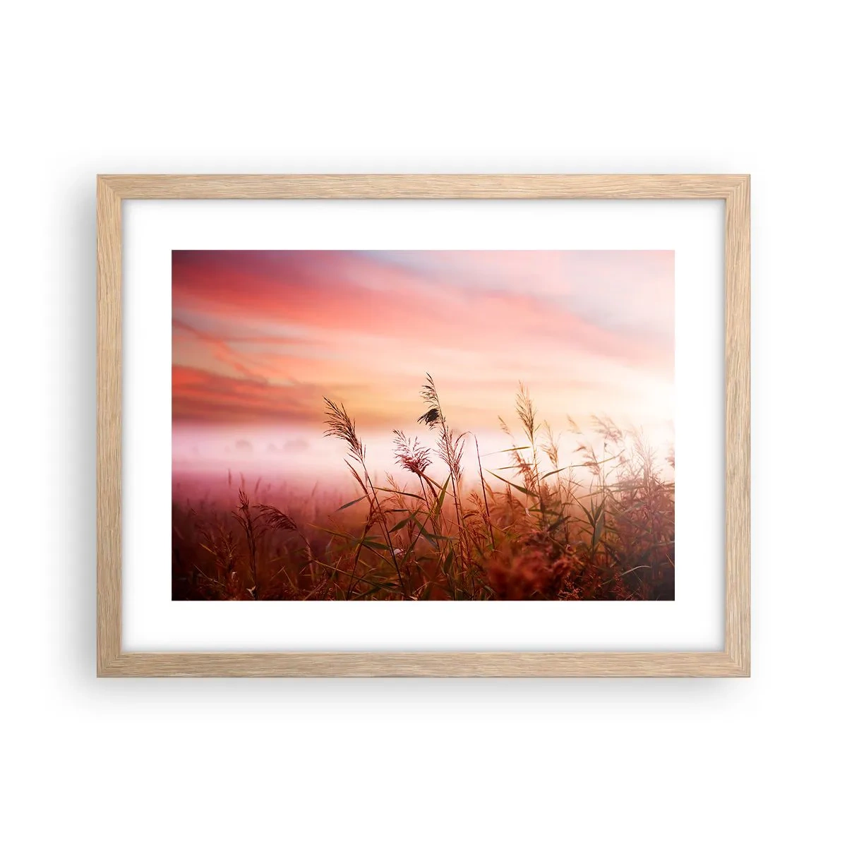 Poster in cornice rovere chiaro - Aquiloni, denti di leone, vento - 40x30 cm