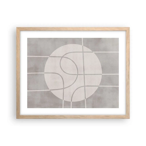 Poster in cornice rovere chiaro - Tondo e dritto - 50x40 cm