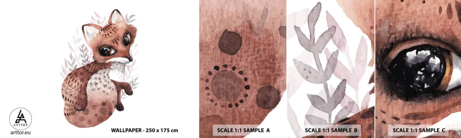 Campione Di Fotomurale Standard Eco - Semplicemente da amare - Per bambini, Volpe, Fiaba - 100x30 cm