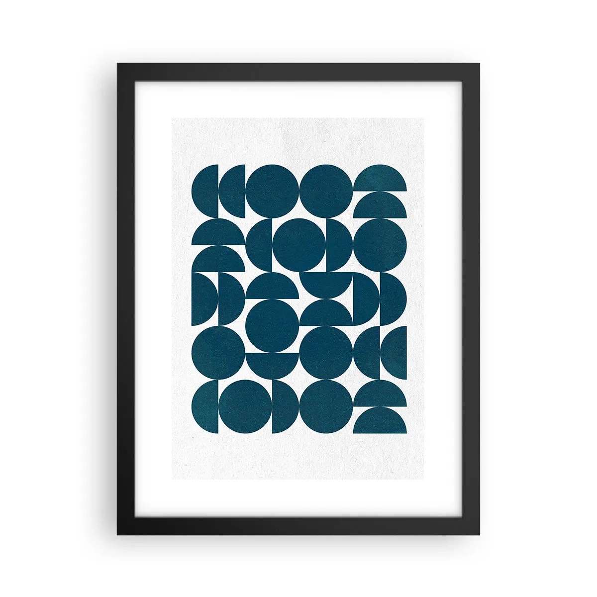 Poster in cornice nera - Cerchi e semicerchi - 30x40 cm