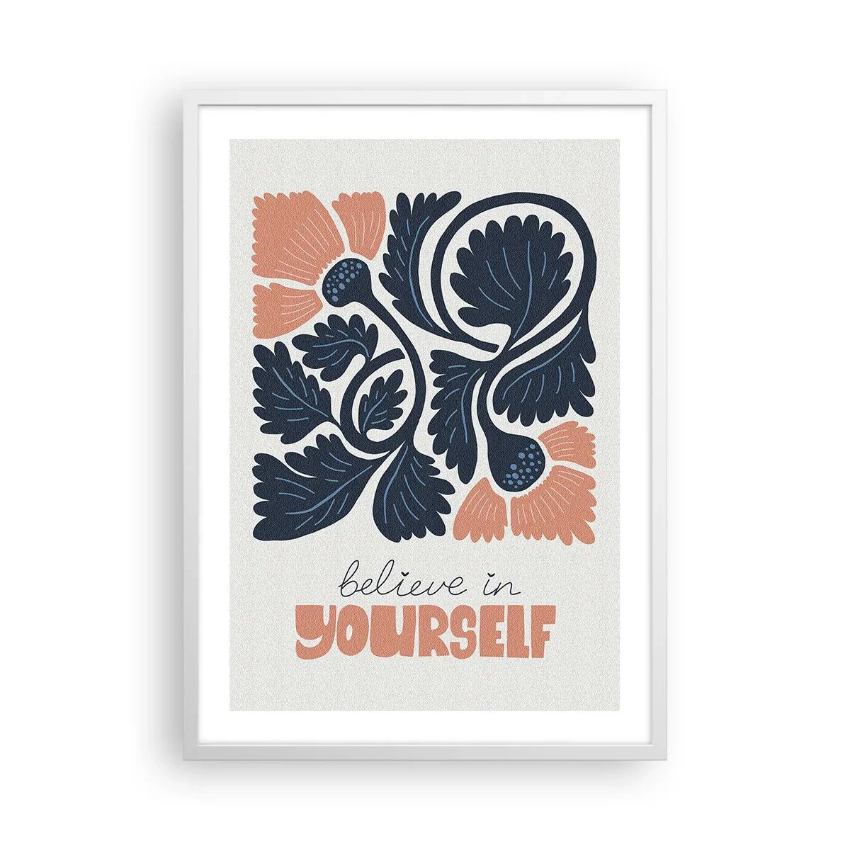 Poster in cornice bianca - E qui fiorisci - 50x70 cm