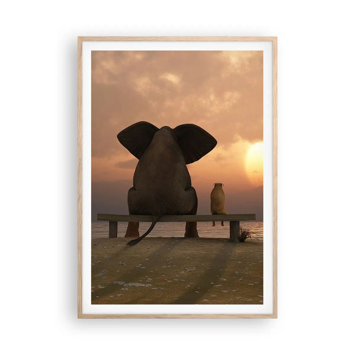 Poster in cornice rovere chiaro - A volte bisogna tacere - 70x100 cm