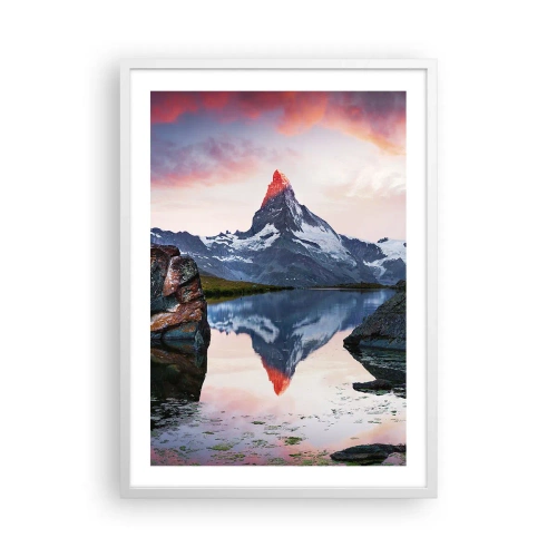 Poster in cornice bianca - Il cuore dei monti è rovente - 50x70 cm