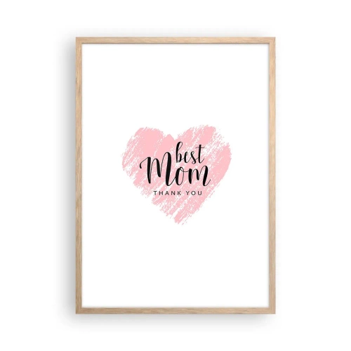 Poster in cornice rovere chiaro - È sempre il momento giusto - 50x70 cm