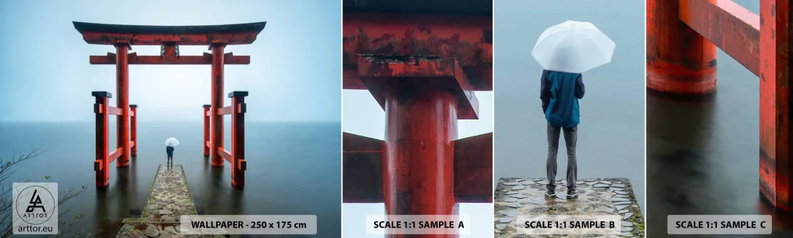 Campione di Fotomurale Adesivo Deluxe Sticker - Meditazione giapponese - Asia, Tempio di Hakone, Giappone - 100x30 cm