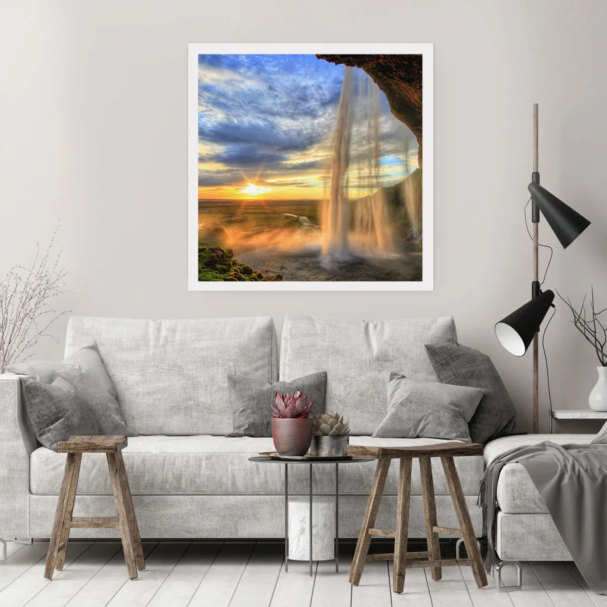 Poster - Il mondo dietro una tenda di gocce - 60x60 cm