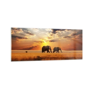 Quadro su vetro - Passeggiata familiare - 100x40 cm