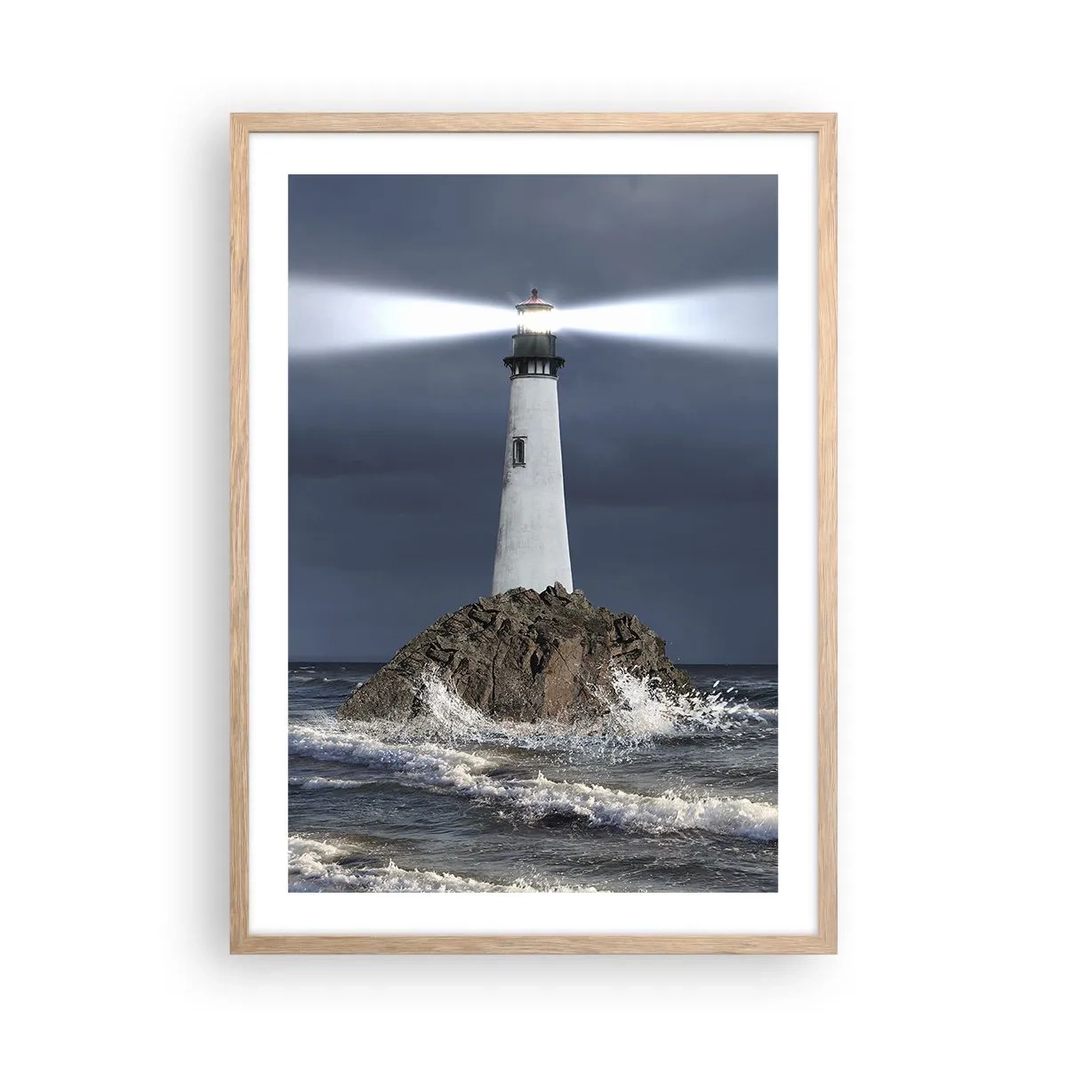 Poster in cornice rovere chiaro - Qui...qui... qui! - 50x70 cm