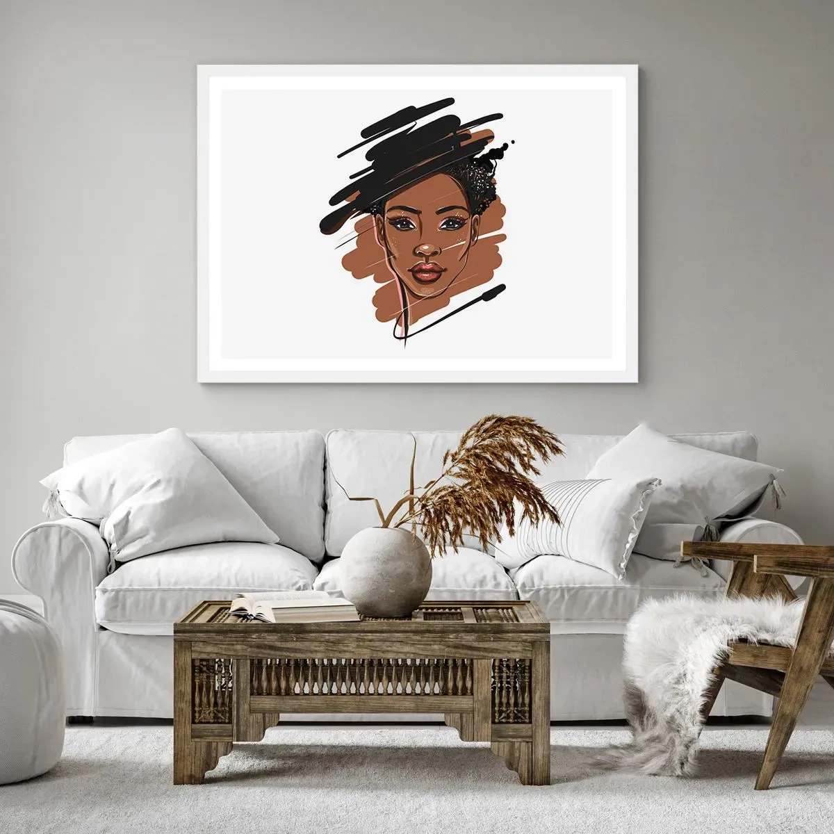 Poster in cornice bianca - Dolce come la cioccolata - 100x70 cm