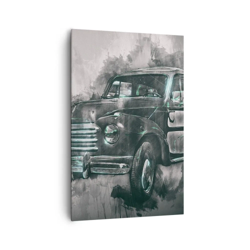 Quadro su tela - Stampe su Tela - Un'auto retrò classica con uno sfondo artistico - 80x120cm - L'onorato antenato - Decorazione murale moderna per soggiorno e camera da letto ARTTOR