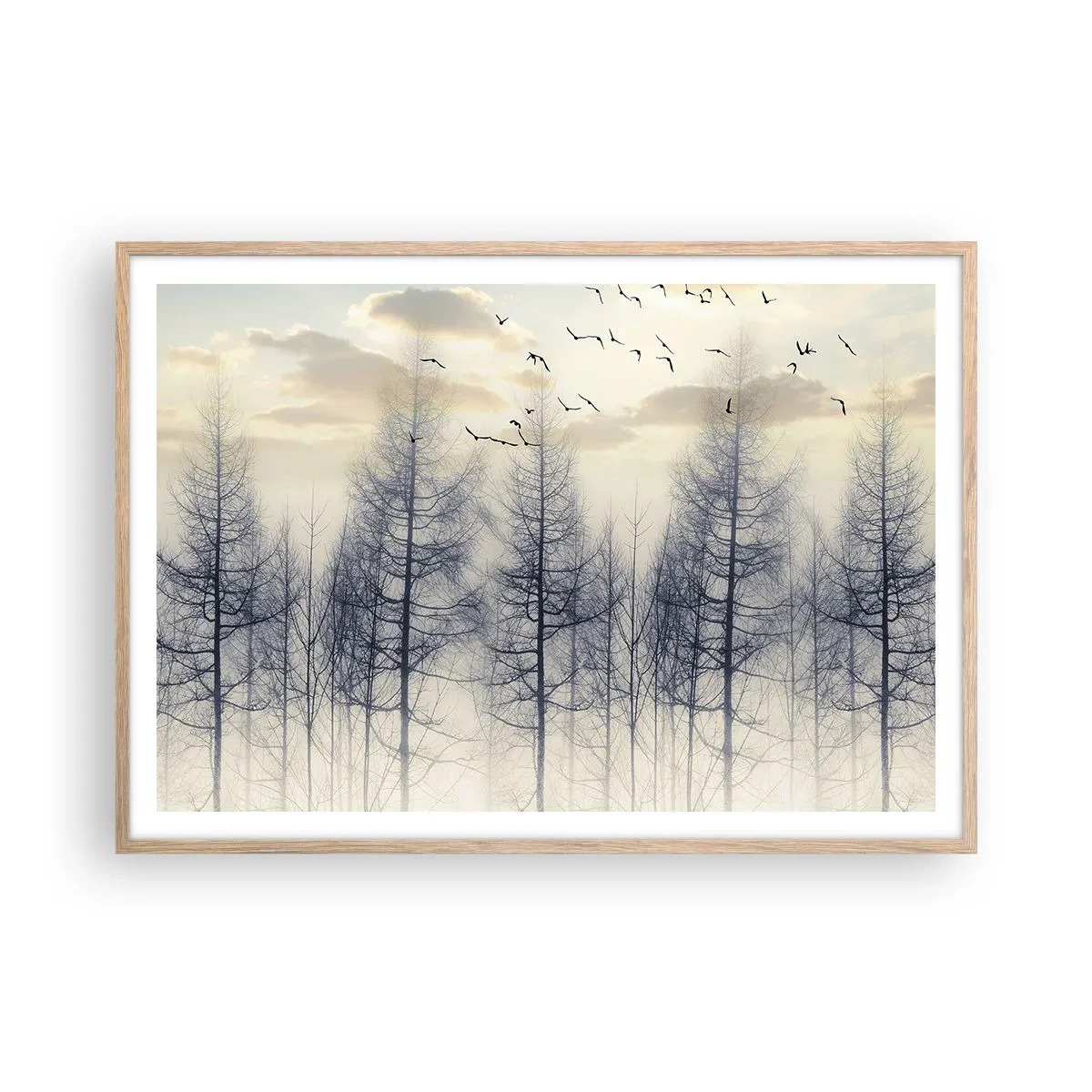 Poster in cornice rovere chiaro - Lo spirito della foresta - 100x70 cm
