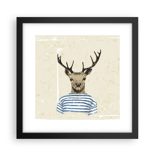 Poster in cornice nera - Mi piacciono le camicie a righe! - 30x30 cm