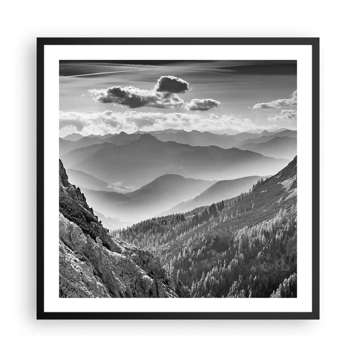 Poster in cornice nera - Fino all'orizzonte - 60x60 cm