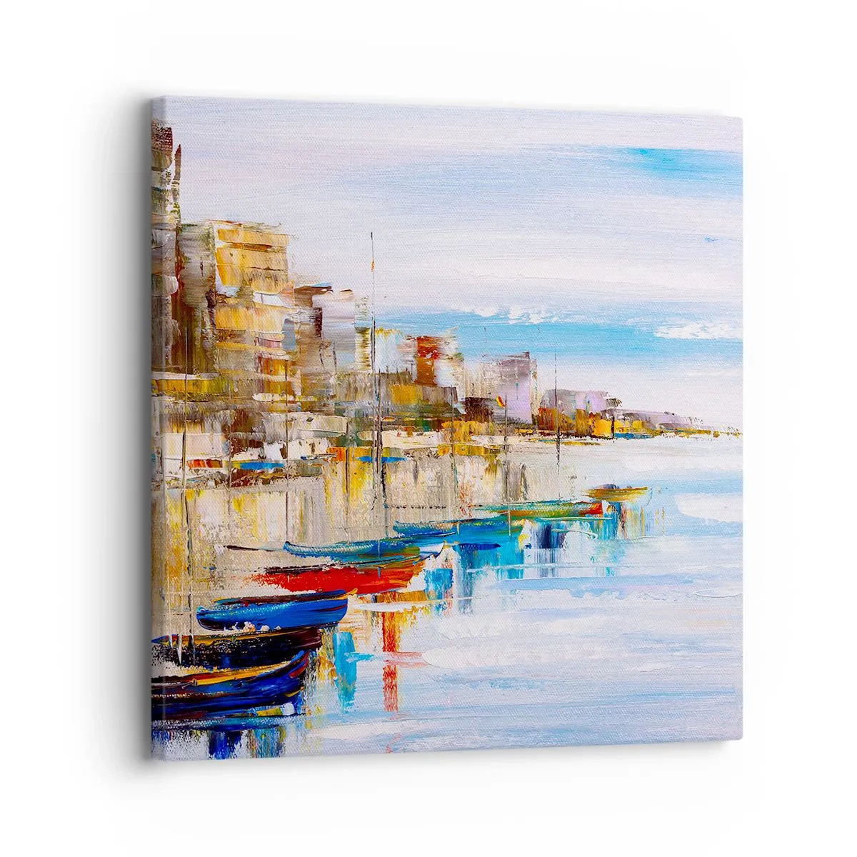 Quadro su tela - Stampe su Tela - Molo cittadino multicolore - 30x30 cm