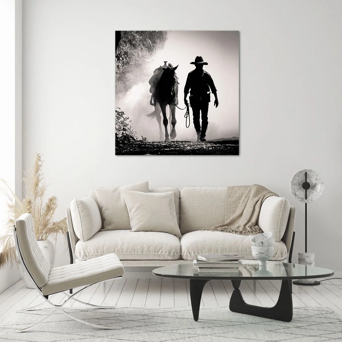 Quadro su vetro - Mattino texano - 60x60 cm