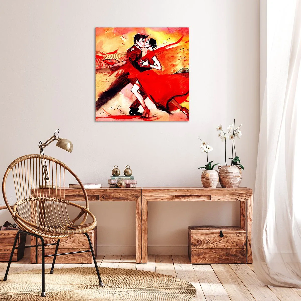 Quadro su tela - Stampe su Tela - Il ritmo porpora della passione - 40x40 cm
