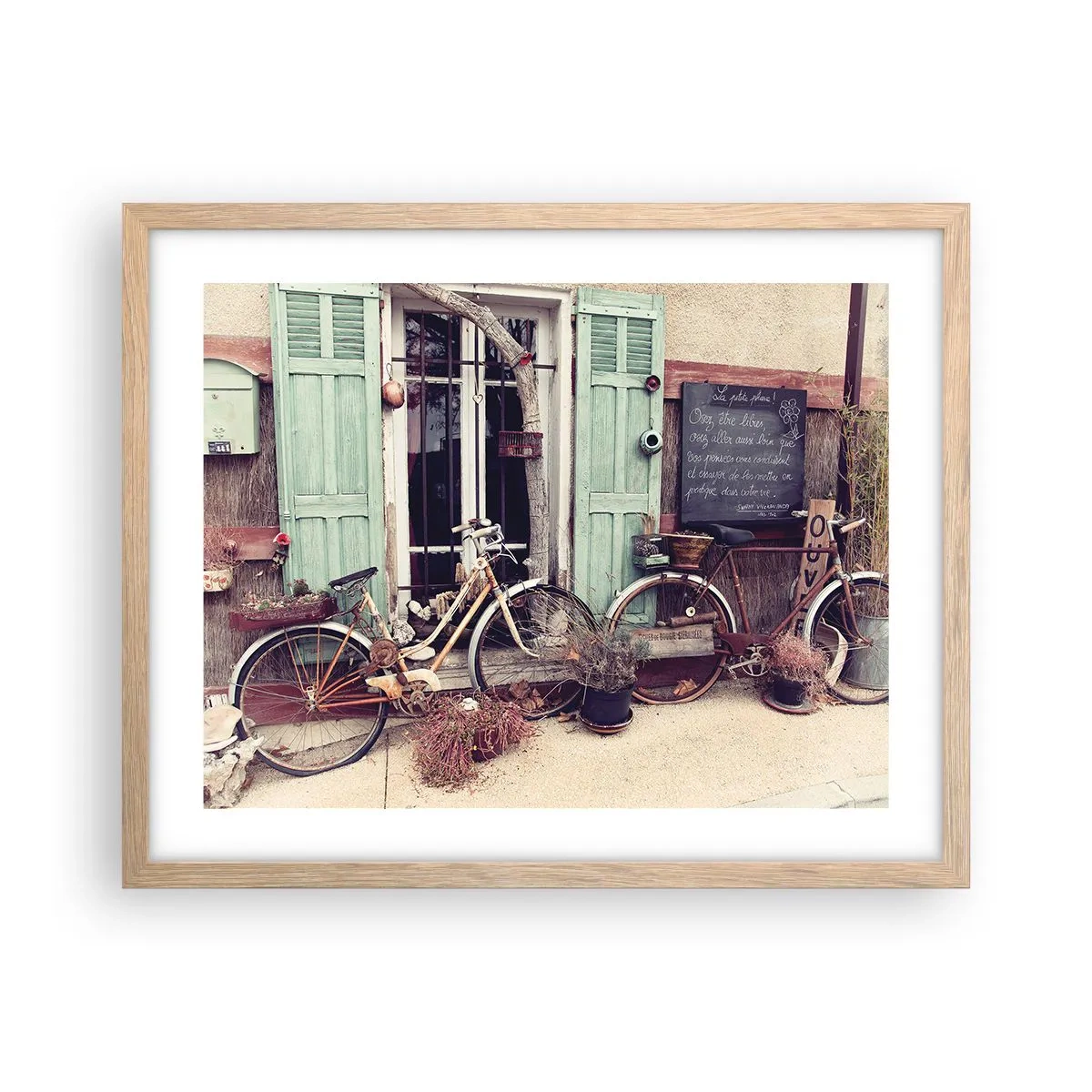 Poster in cornice rovere chiaro - Evviva la provincia - 50x40 cm