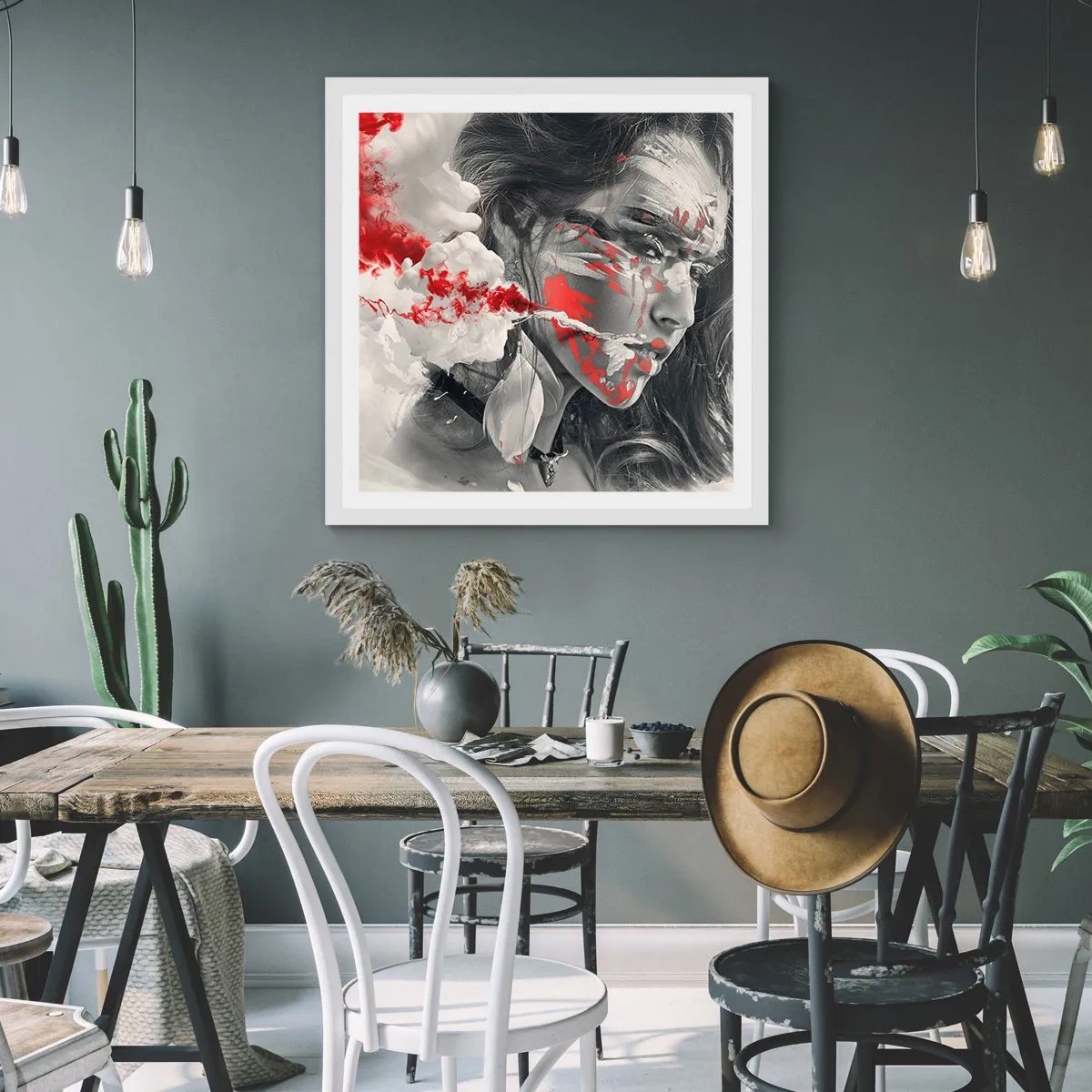 Poster in cornice bianca - Nei vapori dell'assurdo - 50x50 cm