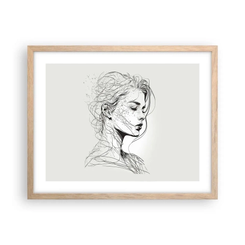Poster in cornice rovere chiaro - Ritratto pensieroso - 50x40 cm