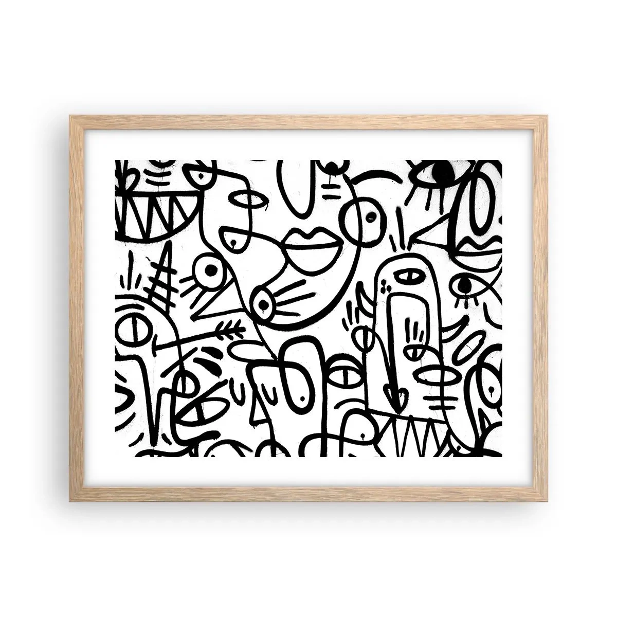 Poster in cornice rovere chiaro - Volti e miraggi - 50x40 cm