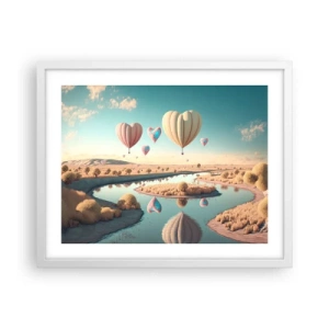 Poster in cornice bianca - L'amore permette di volare - 50x40 cm