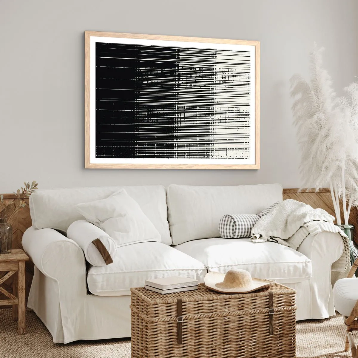 Poster in cornice rovere chiaro - Onde e vibrazioni - 50x40 cm