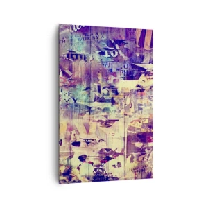 Quadro su tela - Stampe su Tela - Collage astratto colorato con testo e grafica - 80x120cm - E questo resterà - Decorazione murale moderna per soggiorno e camera da letto ARTTOR