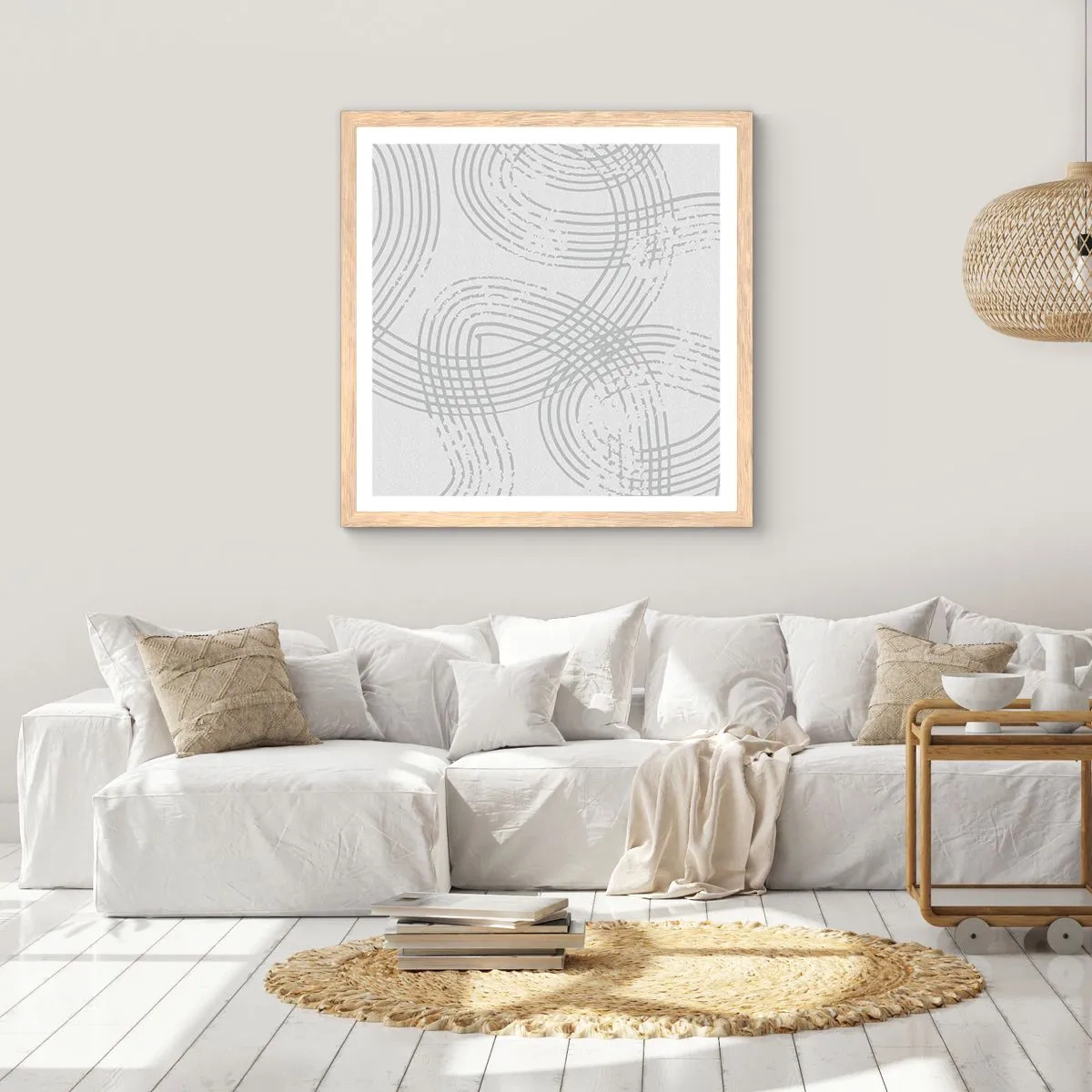 Poster in cornice rovere chiaro - Non vi è una via diritta - 40x40 cm