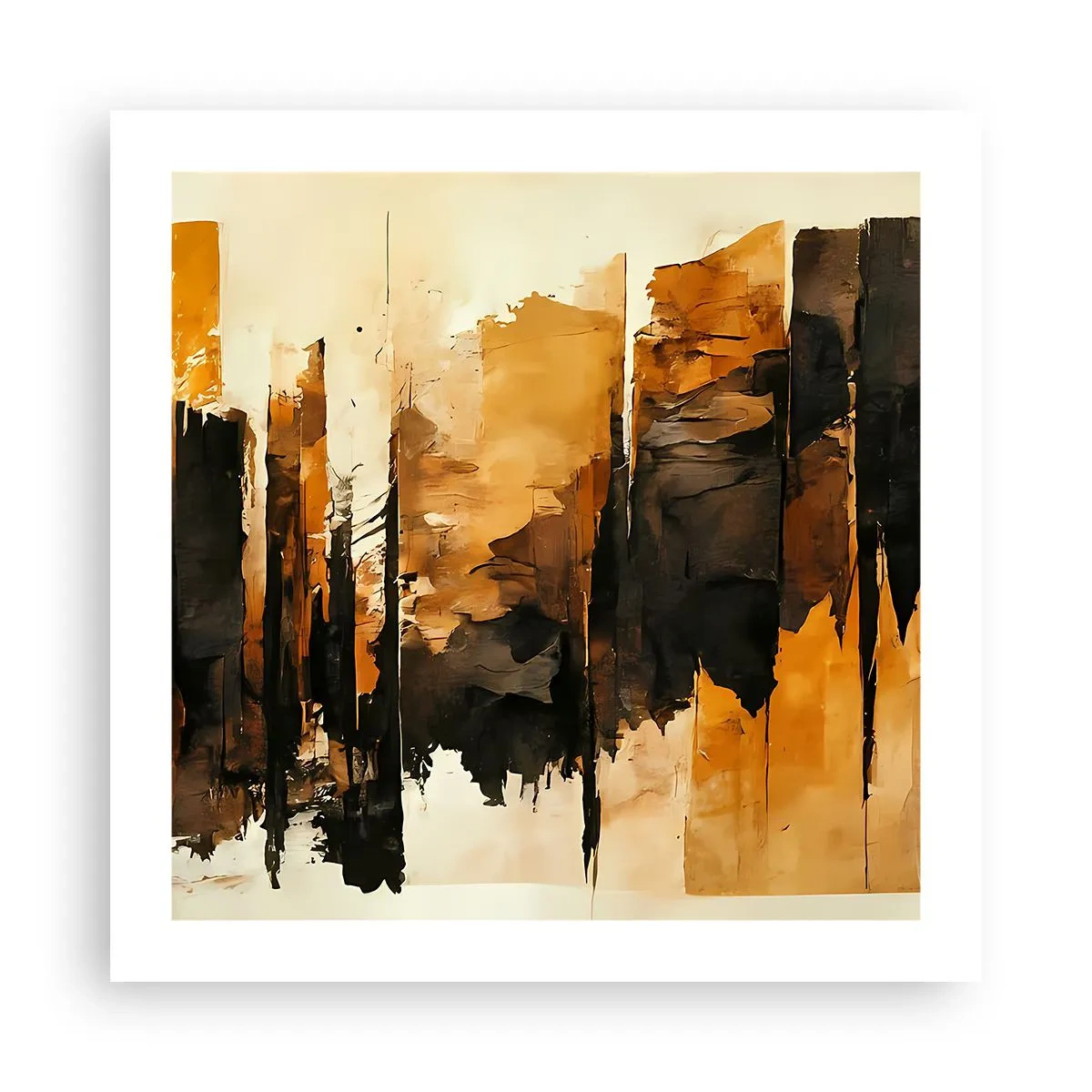 Poster - Armonia di nero e oro - 50x50 cm