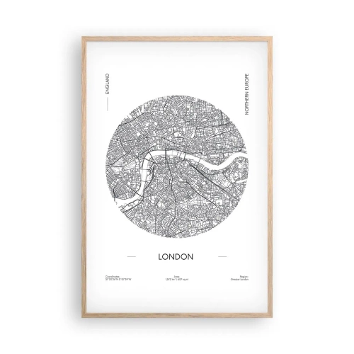 Poster in cornice rovere chiaro - Anatomia di Londra - 61x91 cm