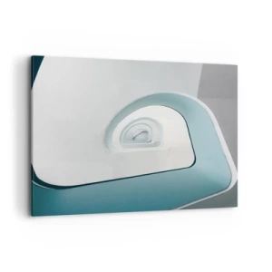 Quadro su tela - Stampe su Tela - Architettura minimalista con linee arrotondate - 100x70cm - Blu fino in fondo - Decorazione murale moderna per soggiorno e camera da letto ARTTOR
