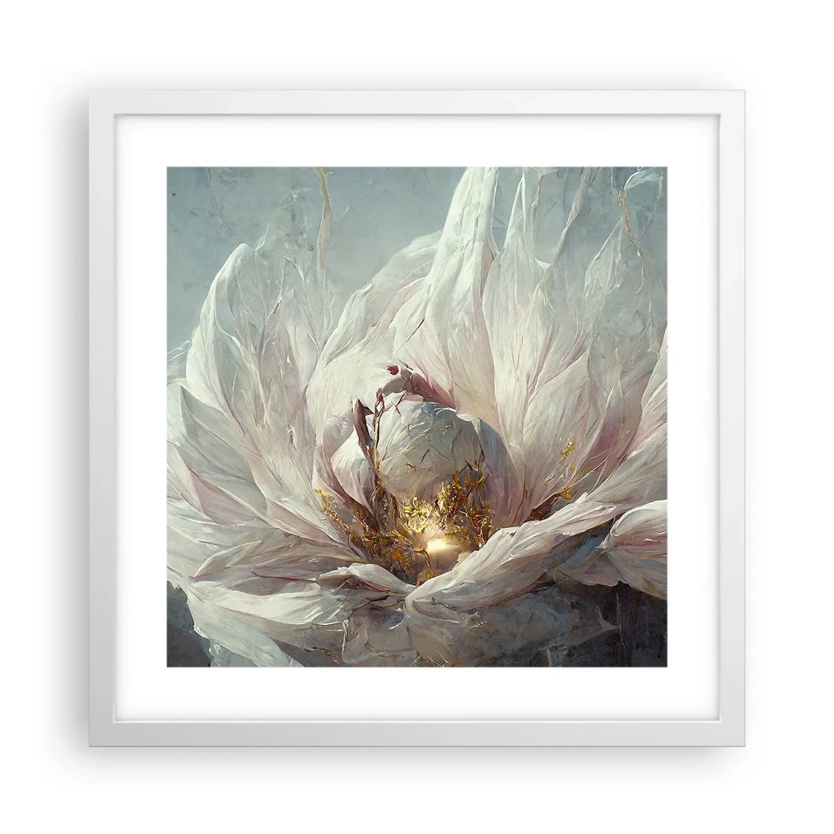 Poster in cornice bianca - Fiorisce ogni cento anni - 40x40 cm