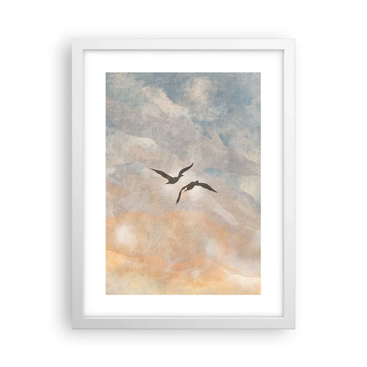 Poster in cornice bianca - Danza nel cielo - 30x40 cm